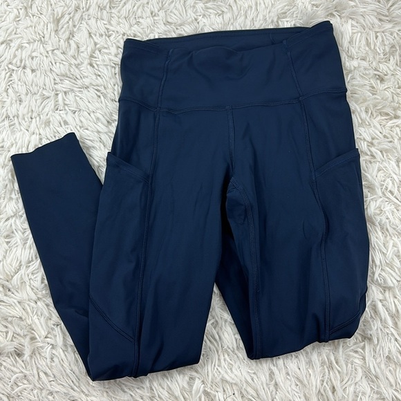 Lululemon Fast and Free High-Rise Crop II 23" *Non-Reflective True Navy - Picture 1 of 6